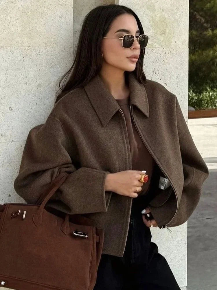 Women’s Wool Jacket Outerwear | Elegant Casual