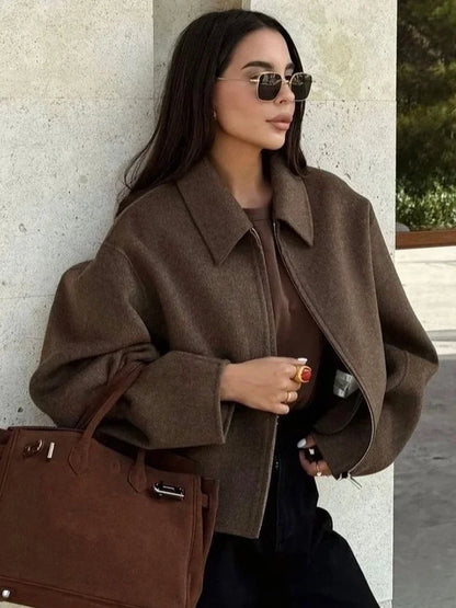 Women’s Wool Jacket Outerwear | Elegant Casual
