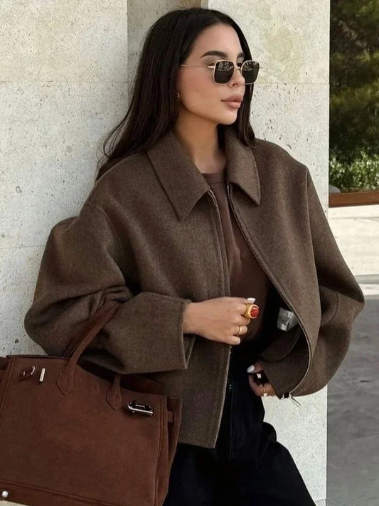 Women’s Wool Jacket Outerwear | Elegant Casual