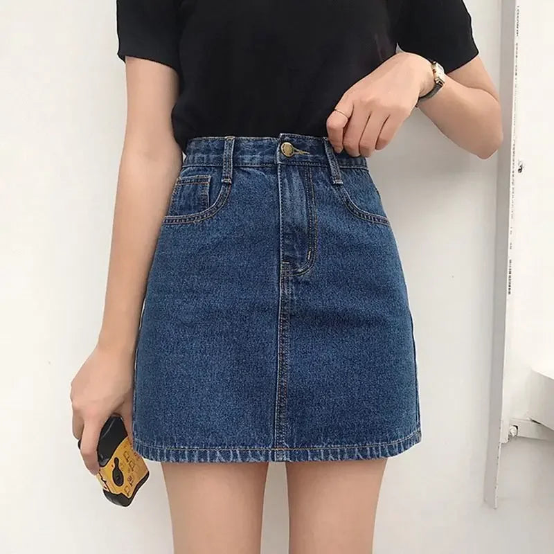 Women’s Denim Short Skirt Bottom – High Waist Tight Hip Mini Jeans Skirt Y2K Summer Fashion