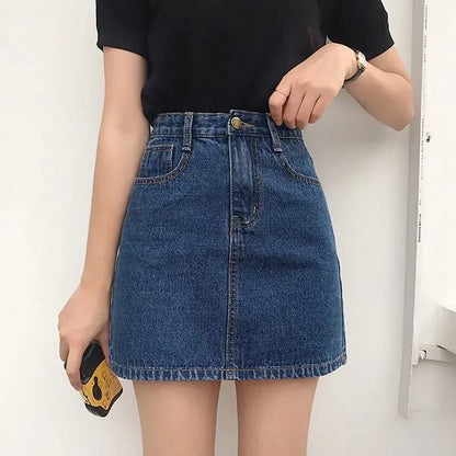 Women’s Denim Short Skirt Bottom – High Waist Tight Hip Mini Jeans Skirt Y2K Summer Fashion