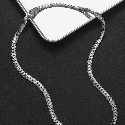 Men’s Sterling Silver Side Chain Bracelet Necklace – Jewelry
