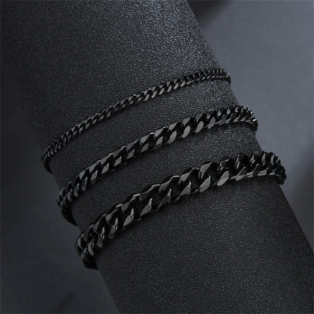 Men’s Hip Hop Stainless Steel Cuban Chain Bracelet – Gold Stainless Steel Unisex Jewelry