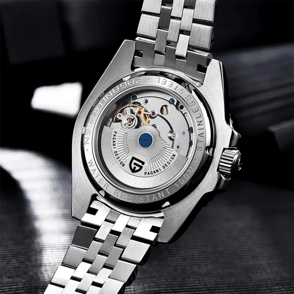 Men’s Luxury GMT Automatic Watch – Sapphire Mechanical 40MM Stainless Steel Waterproof Wristwatch