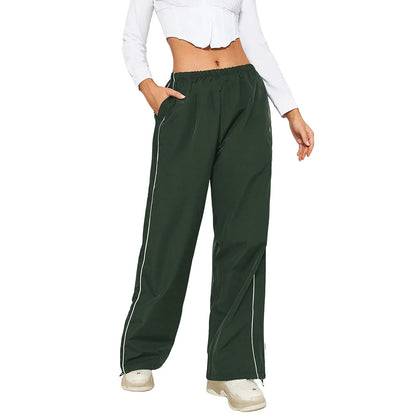 Women’s Y2K Elastic Waist Baggy Cargo Pants Bottom – Parachute Streetwear