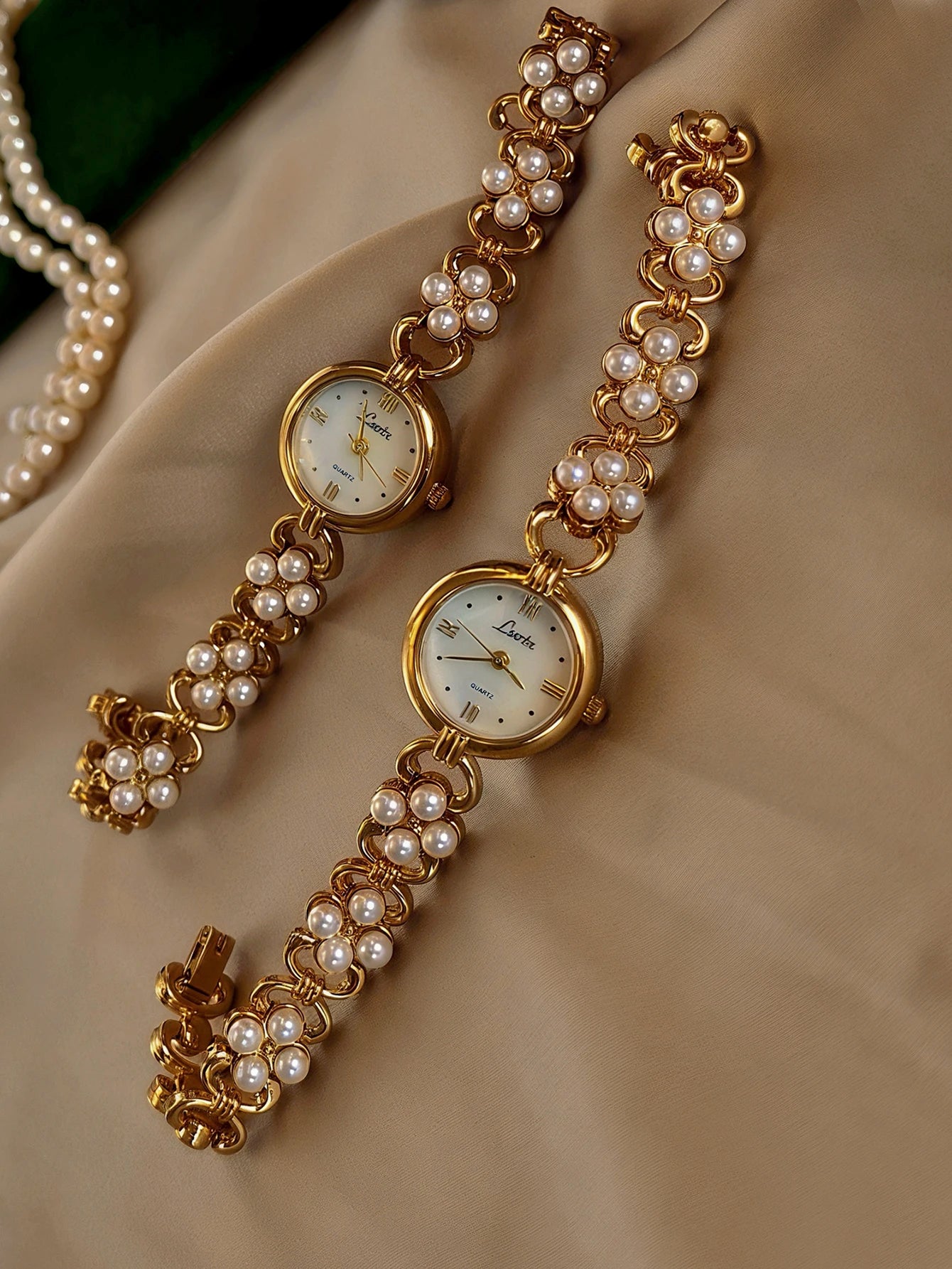 Women’s Pearl Mother Dial Quartz Watch | French | Waterproof | Elegant