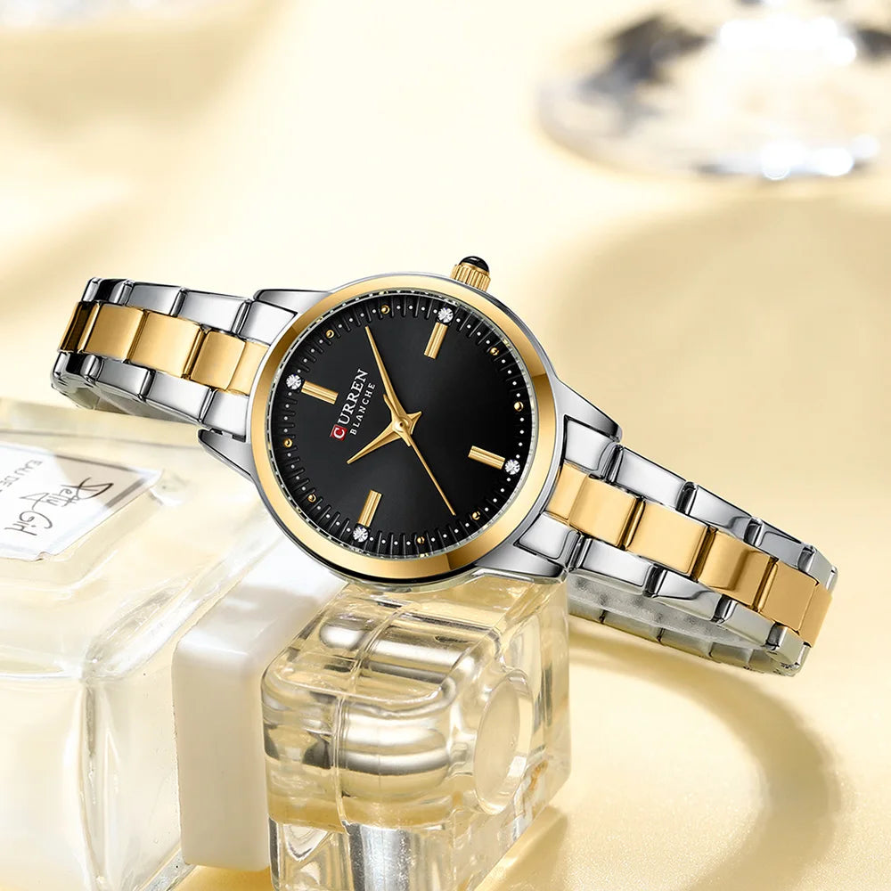 Women’s Waterproof Roman Dial Quartz Watch | Diamond Look | Luminous | Luxury