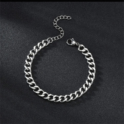 Men’s Hip Hop Stainless Steel Cuban Chain Bracelet – Gold Stainless Steel Unisex Jewelry