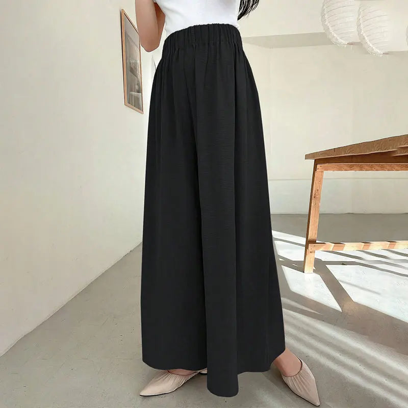 Women’s Slim Knit Bottom – Black Streetwear Casual Pants, Elegant Versatile Trousers for Summer Fashion