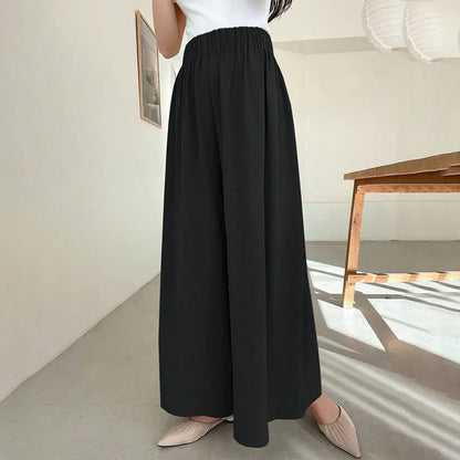 Women’s Slim Knit Bottom – Black Streetwear Casual Pants, Elegant Versatile Trousers for Summer Fashion
