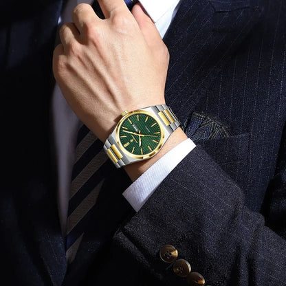 Men’s Luxury Watch – Stainless Steel Waterproof Wristwatch with Luminous Dial, Date & Week