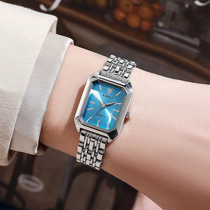 Women’s Stainless Steel Quartz Watch – Elegant Light Luxury Business Wristwatch