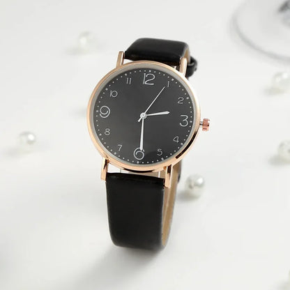 Women’s Arabic Numbers Quartz Watch | Casual | Leather Band | Analog