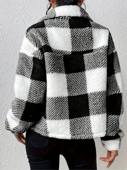 Women’s Plaid Outerwear | Casual Jacket | Warm
