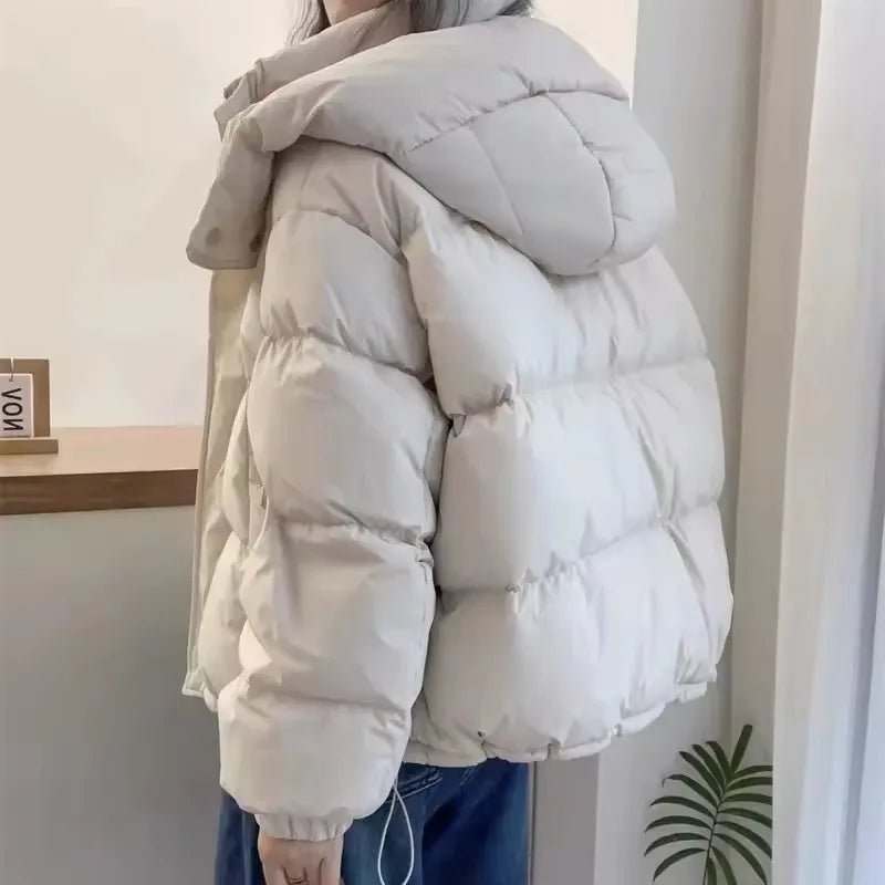 Women’s Puffer Jacket Outerwear – Warm Hooded Cotton Jacket