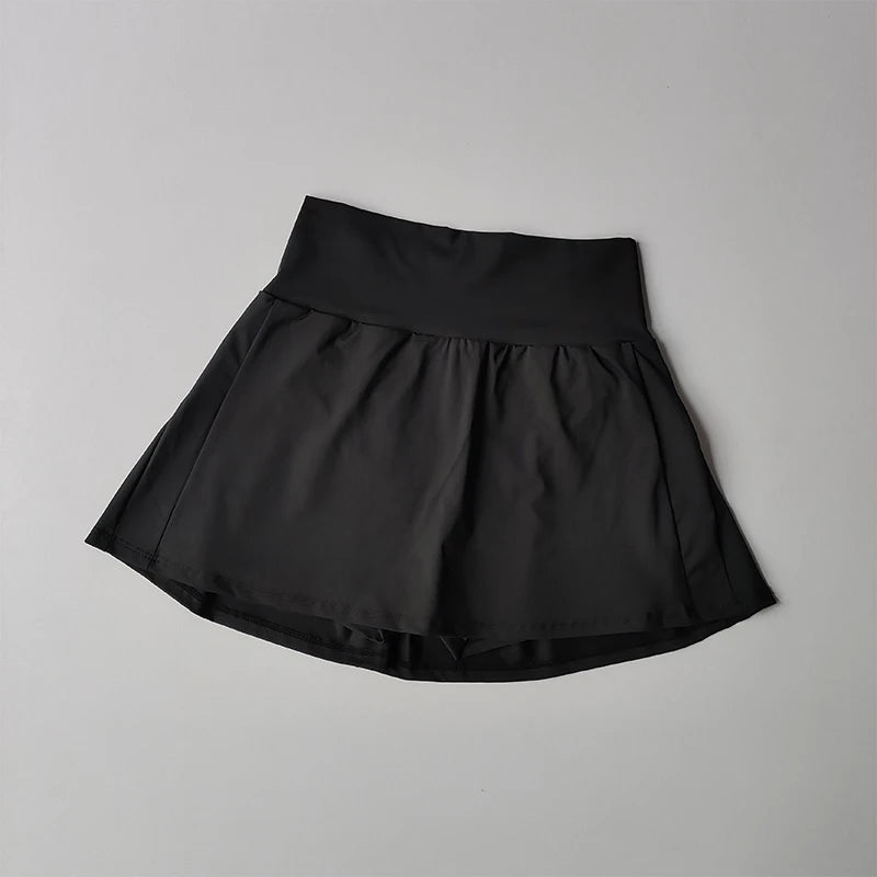 Women’s High Waist Sports Skirt Bottom – Quick Dry Tennis Skirt with Lined Shorts for Yoga, Running & Golf