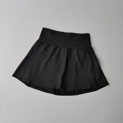 Women’s High Waist Sports Skirt Bottom – Quick Dry Tennis Skirt with Lined Shorts for Yoga, Running & Golf