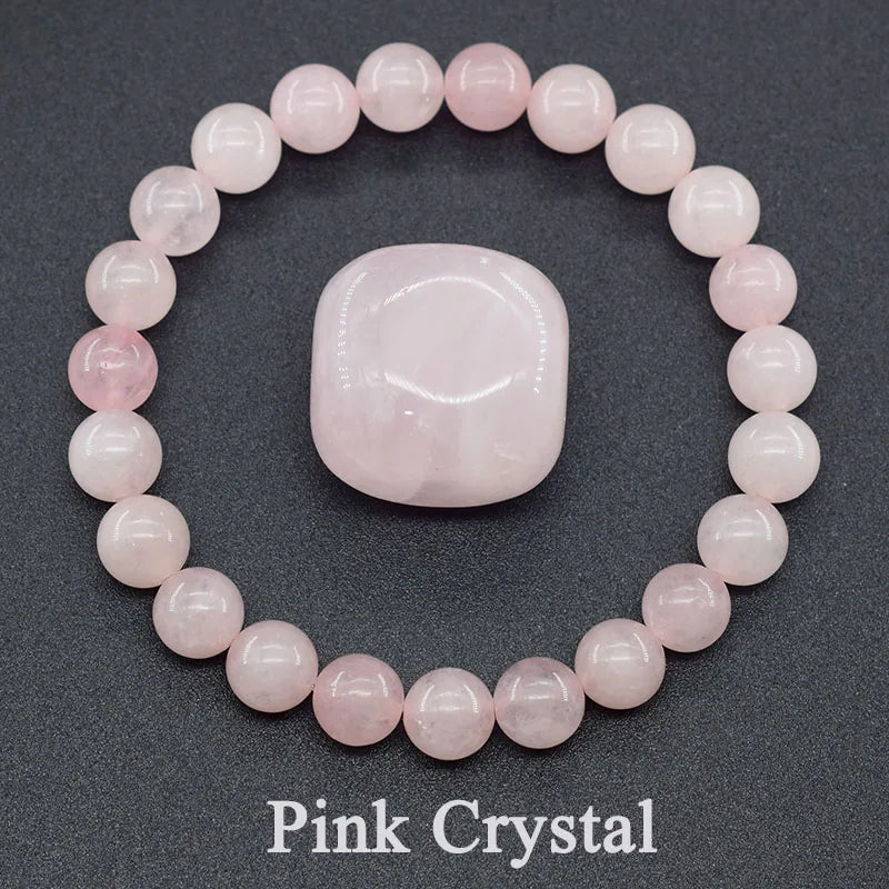Women’s Natural Moss Agate Bead Bracelet – Healing Energy Stone Jewelry