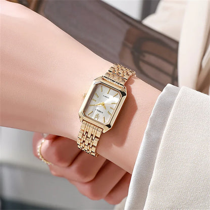 Women’s Stainless Steel Quartz Watch – Elegant Light Luxury Business Wristwatch