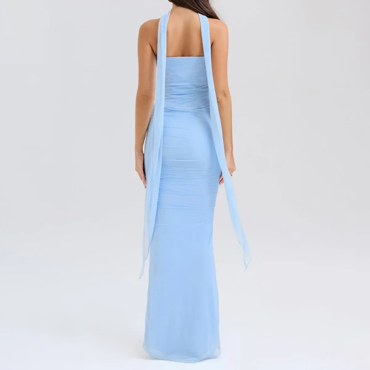 Women’s Elegant Maxi Dress with Scarf