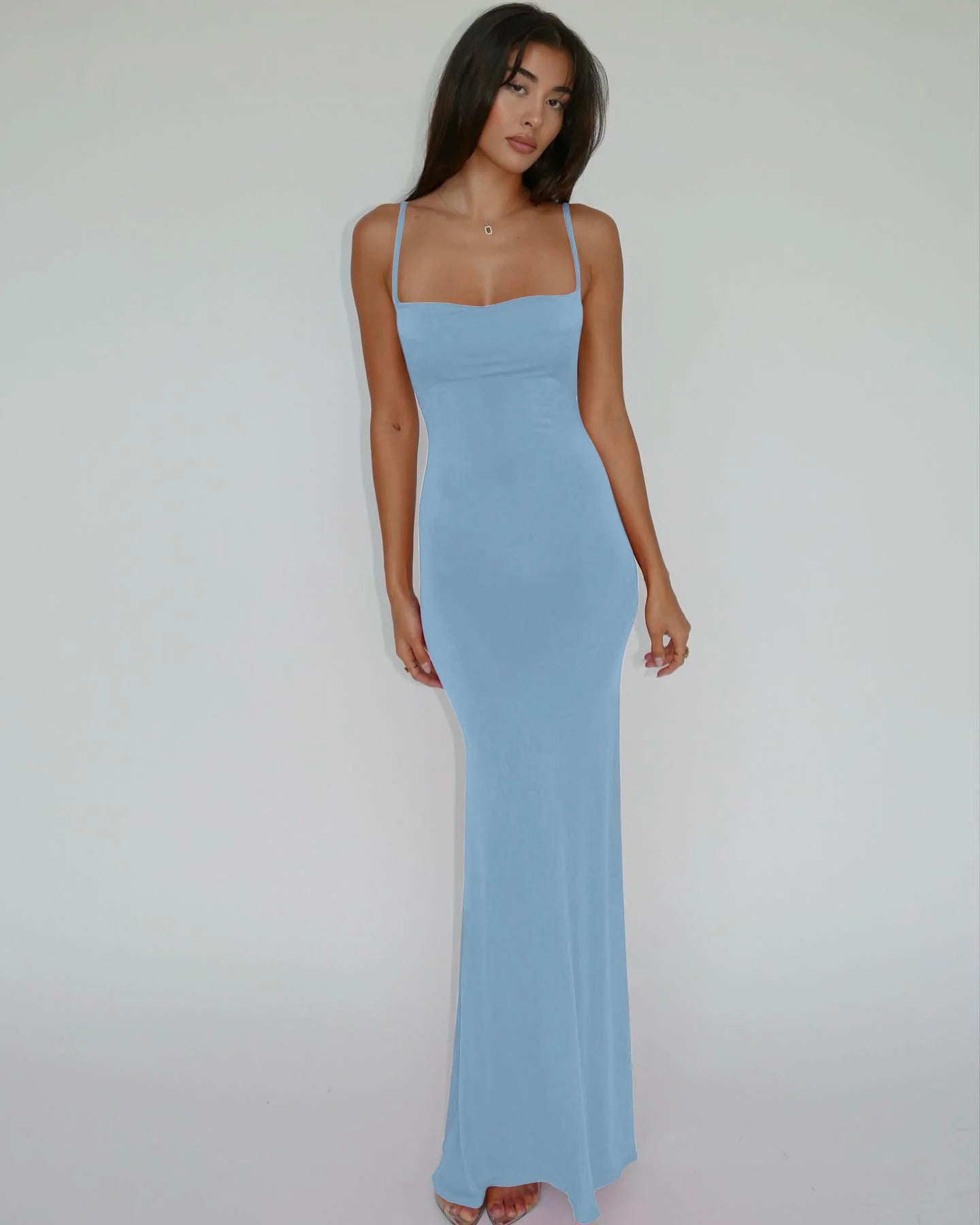 Women’s Sleeveless Backless Maxi Dress – Elegant Solid Y2K Spring Prom & Party Dress