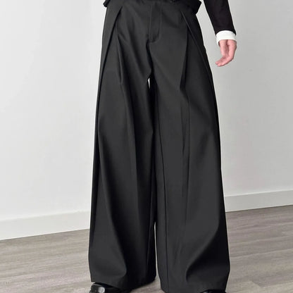 Men’s Wide Leg Pants Bottoms | Black | Oversized | Fashion