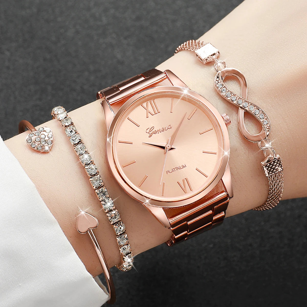 Women’s Watch Jewelry Set | Rhinestone | Steel Band | Quartz
