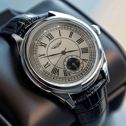 Men’s Luxury Quartz Watch – Waterproof Leather Strap Business Wristwatch