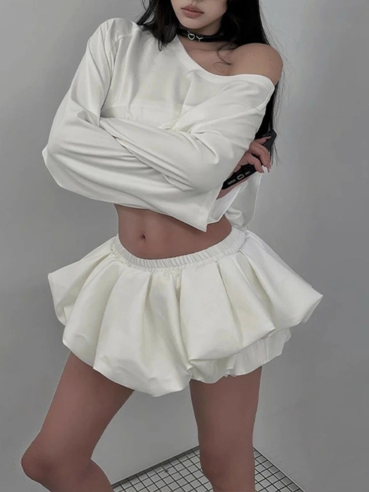 Women’s Y2K Low Waist Streetwear Set | Spicy Girl Casual Fashion