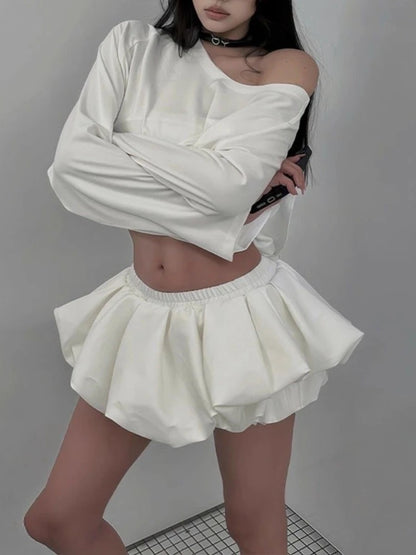 Women’s Y2K Low Waist Streetwear Set | Spicy Girl Casual Fashion