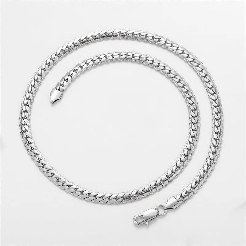 Men’s Sterling Silver Side Chain Bracelet Necklace – Jewelry
