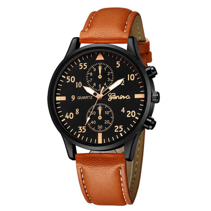 Men’s Luxury Business Watch – Leather Strap Wristwatch, Elegant Casual Clock Gift
