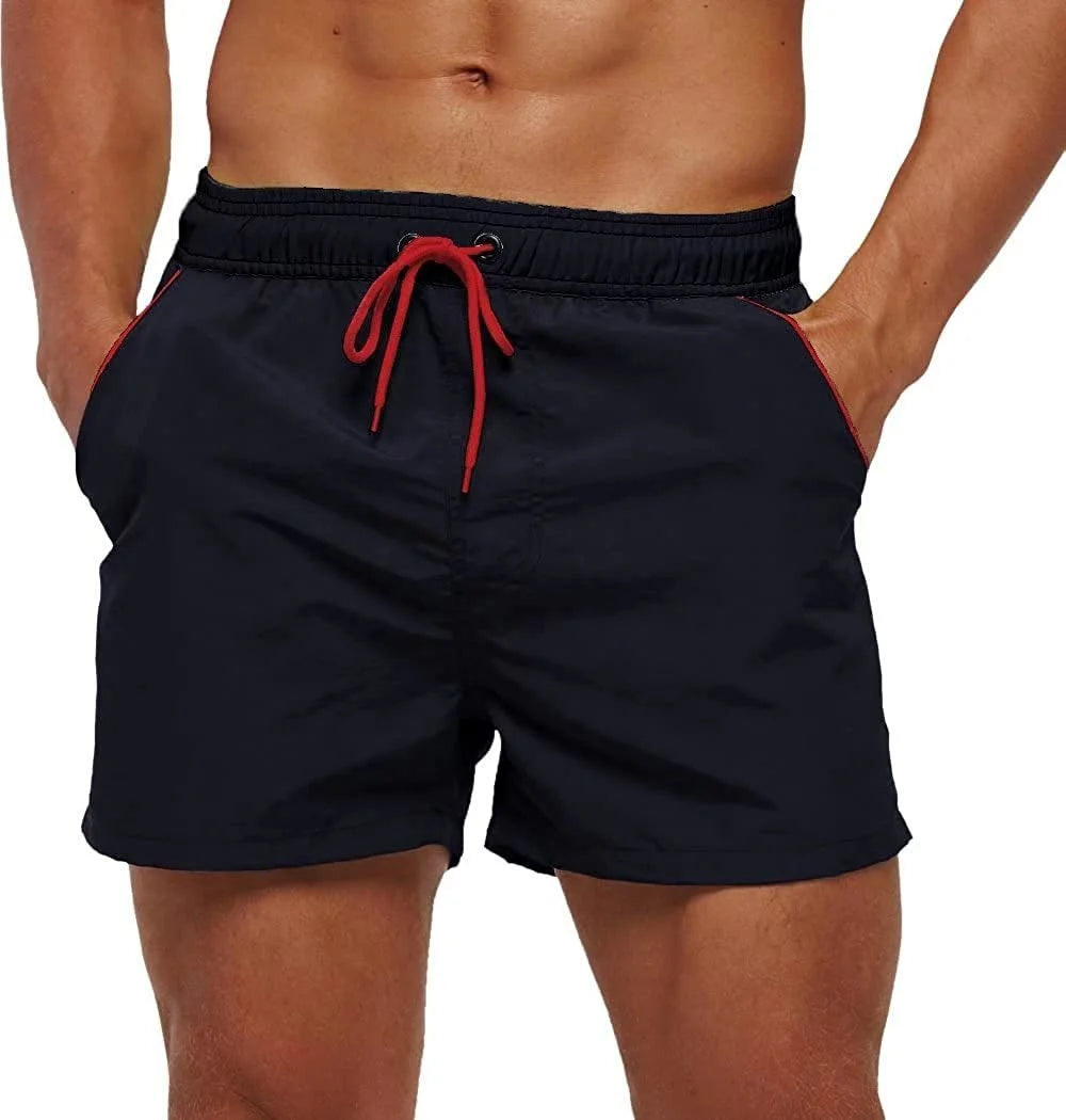 Men’s Quick-Dry Swim Shorts – Elastic Waist Surf & Beach Board Swimwear