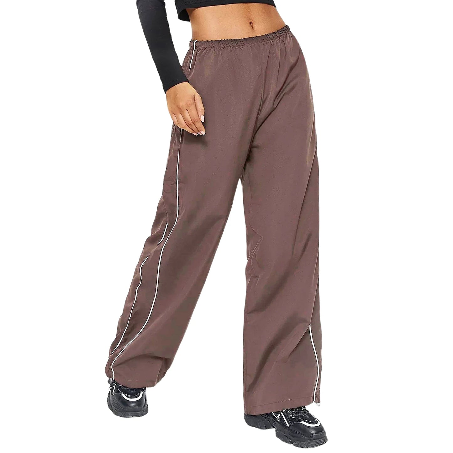 Women’s Y2K Elastic Waist Baggy Cargo Pants Bottom – Parachute Streetwear
