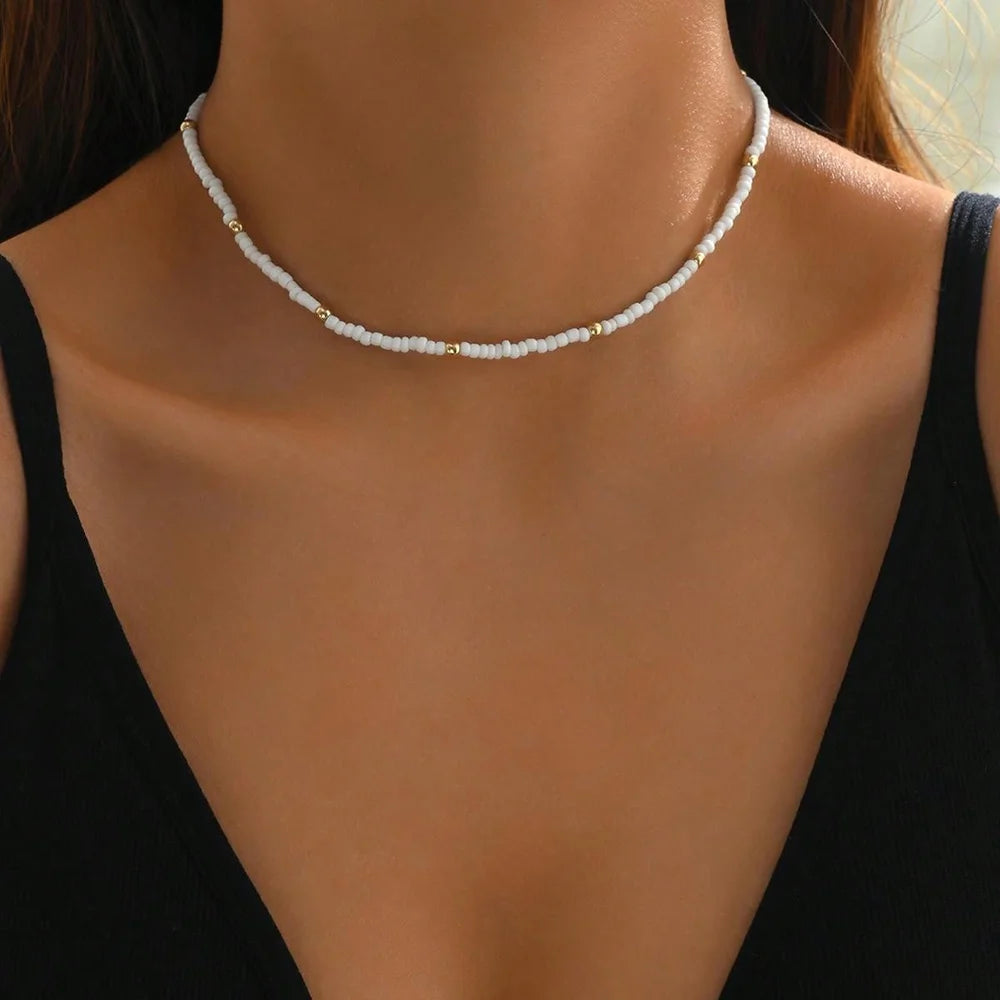 Women’s Jewelry Seashell Beaded Choker Necklace | Ocean Inspired | Holiday | Daily