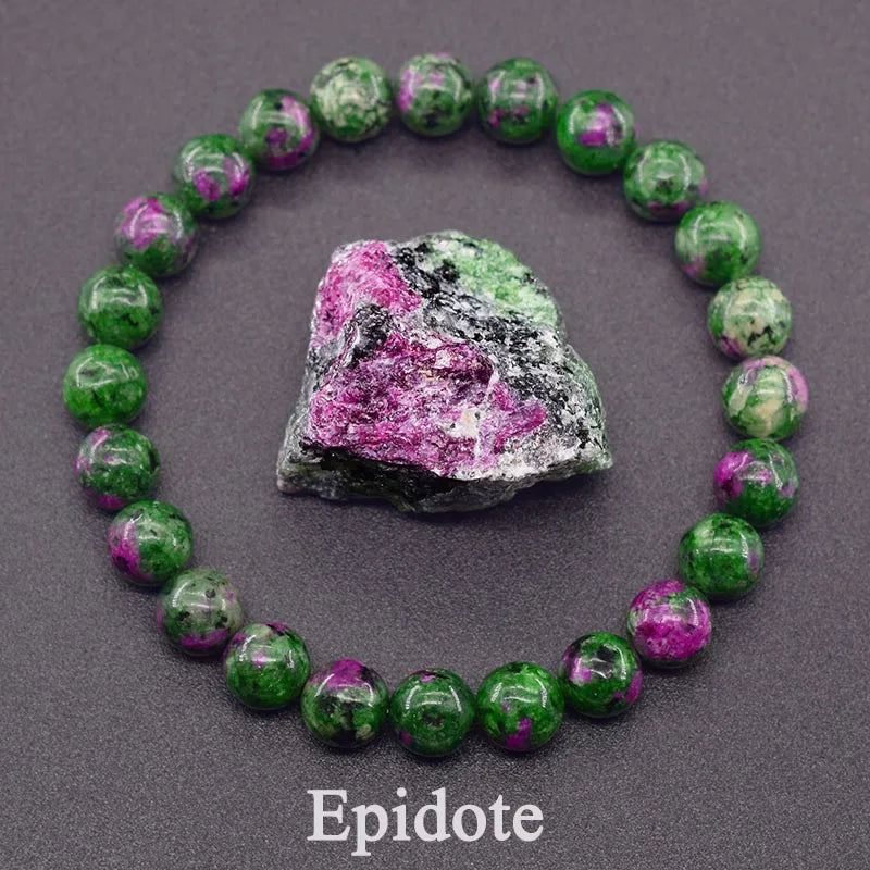 Women’s Natural Moss Agate Bead Bracelet – Healing Energy Stone Jewelry