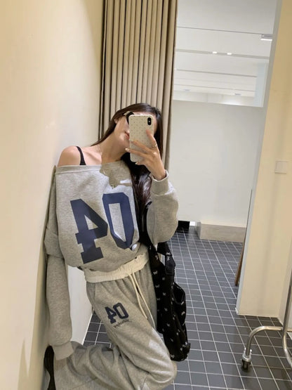 Women’s Retro High Waist Loose Sports Pants Bottom – American Fashion Casual Trousers for Spring/Summer