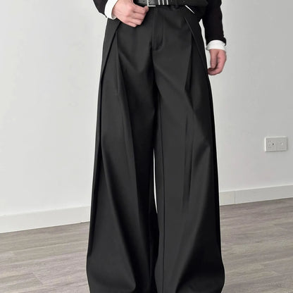 Men’s Wide Leg Pants Bottoms | Black | Oversized | Fashion