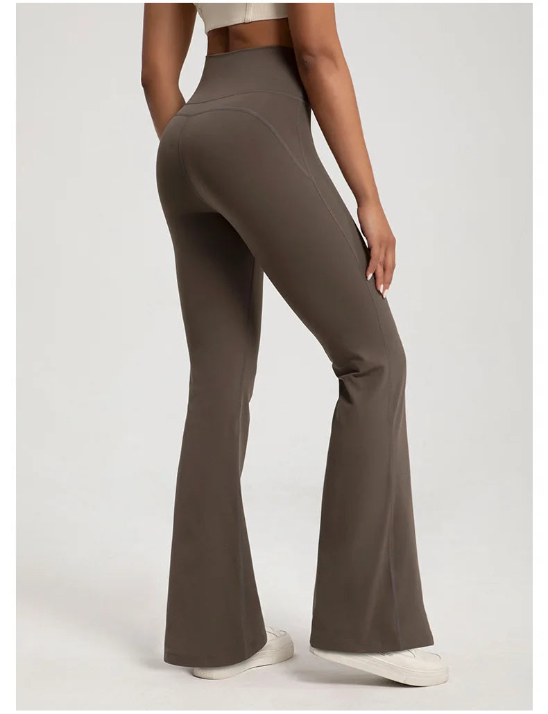 Women’s High-Waisted Yoga Pants – Waist-Cinching, Hip-Lifting Bell Bottom Fitness Leggings