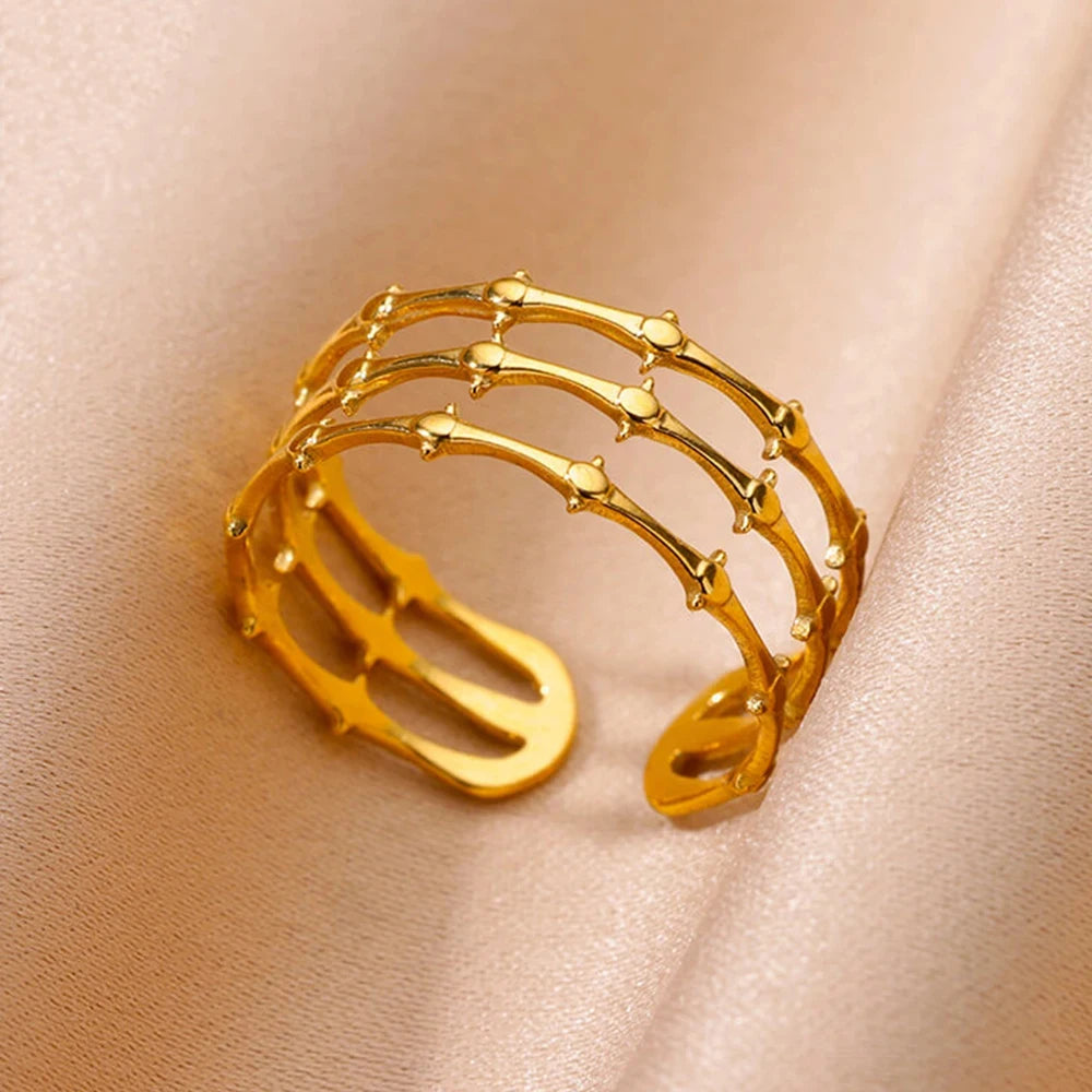 Women’s Jewelry Wide Open Ring | Statement | Gold Tone | Unisex