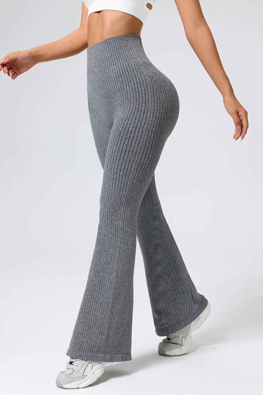Women’s High-Waisted Flared Yoga Pants – Breathable 4-Way Stretch Sports Bottoms