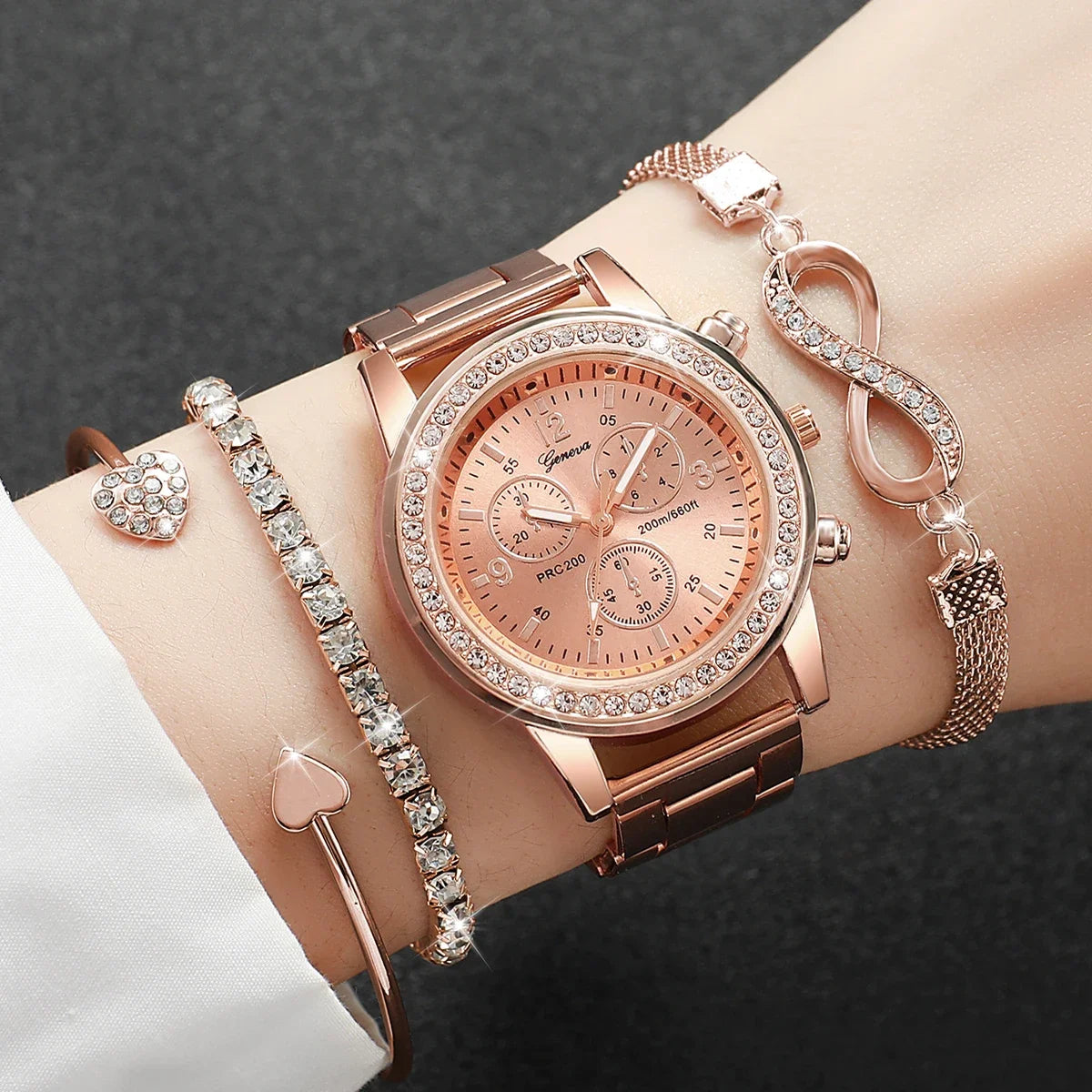 Women’s Watch Jewelry Set | Rhinestone | Steel Band | Quartz