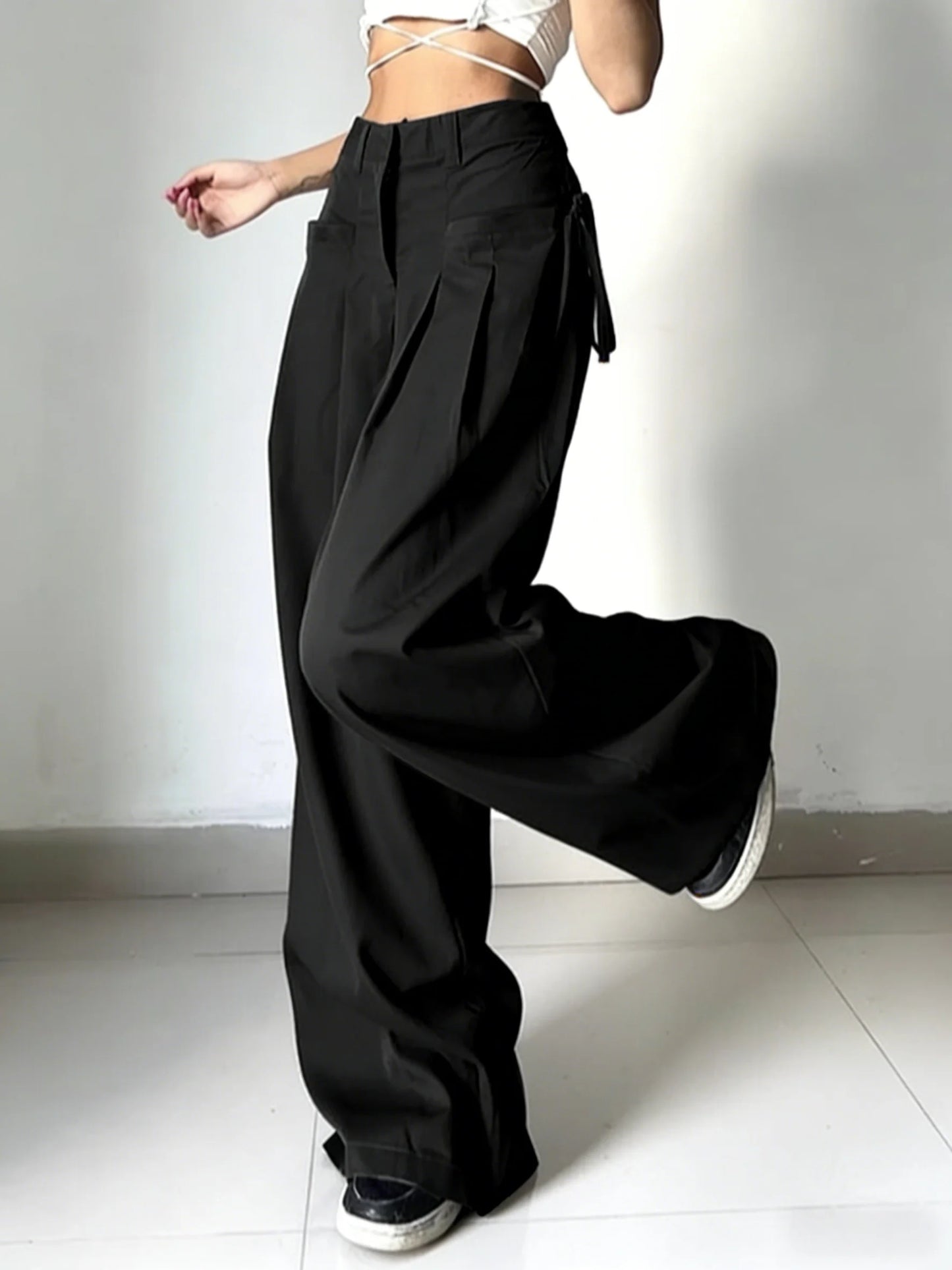 Women’s High Waist Wide Leg Pants Bottoms | Office Chic | Loose Fit | Elegant