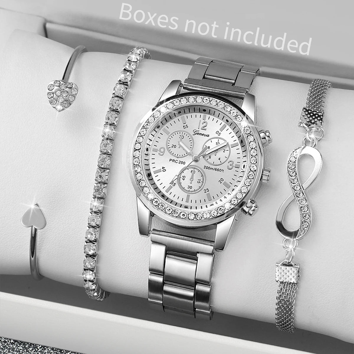 Women’s Watch Jewelry Set | Rhinestone | Steel Band | Quartz