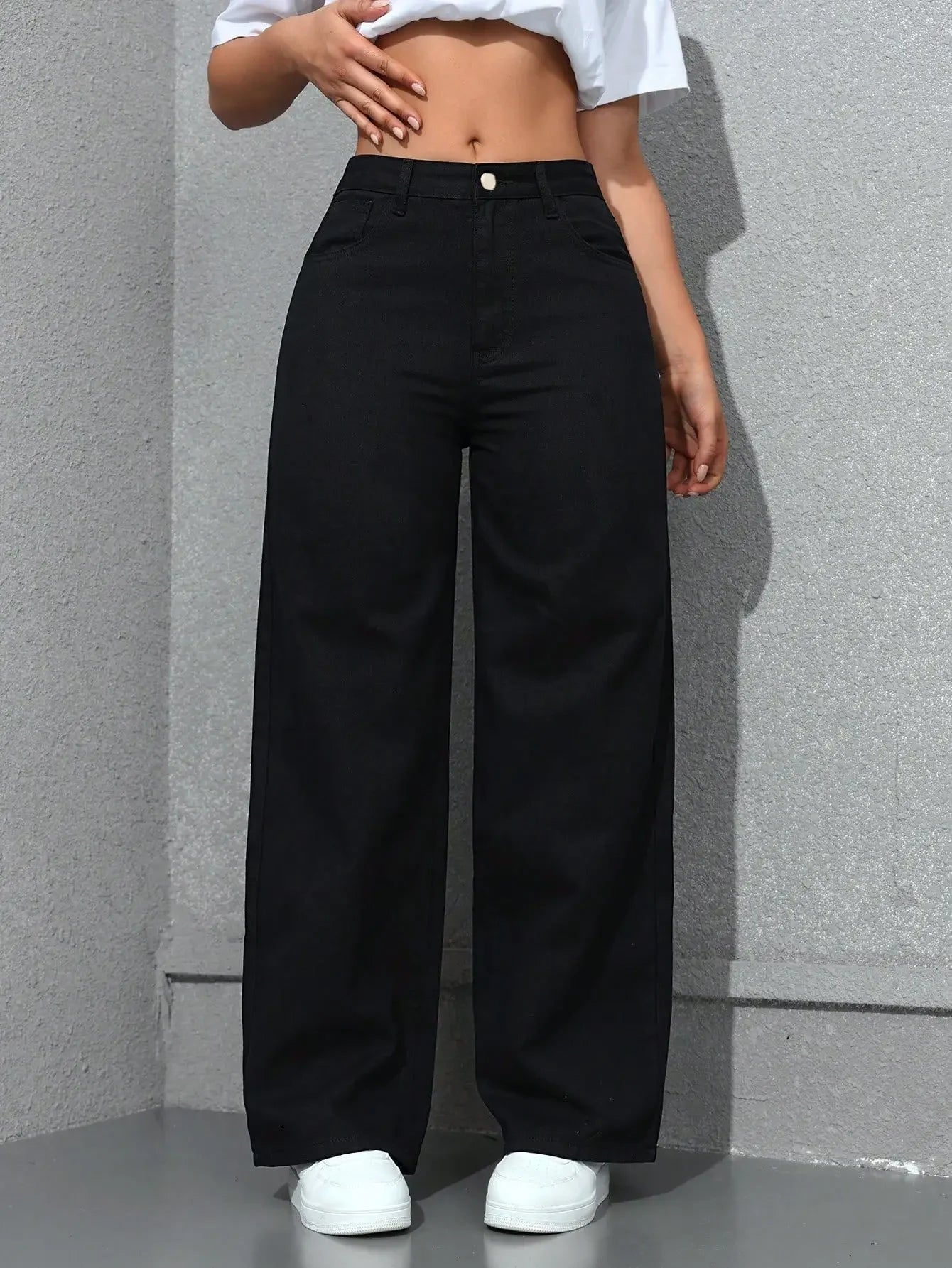 Women’s High-Waist Denim Pants – Vintage Wide-Leg Streetwear Jeans Bottom