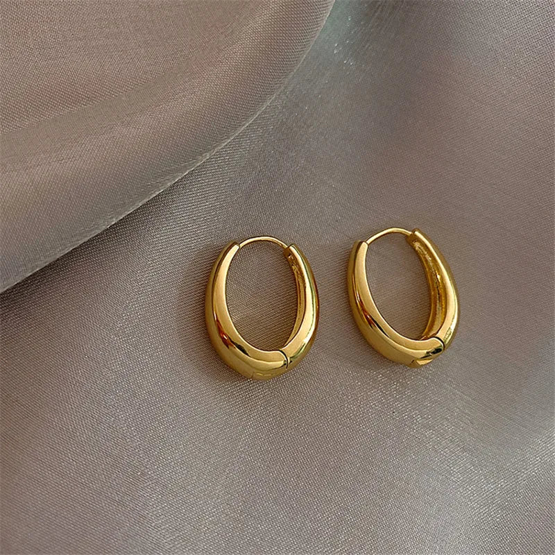 Women’s Vintage Metal Drop Earrings – Classic Hoop Pendant Fashion Jewelry