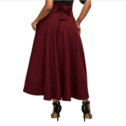 Women’s Elegant High Waist Skirt Bottom – Big Swing Half Skirt with Bow Design for Office & Multi-Occasion Wear