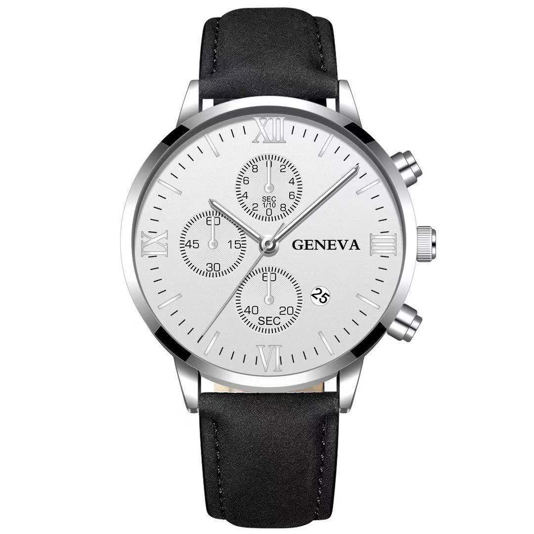 Men’s Luxury Quartz Sport Watch – Leather Strap Analog Wristwatch with Date