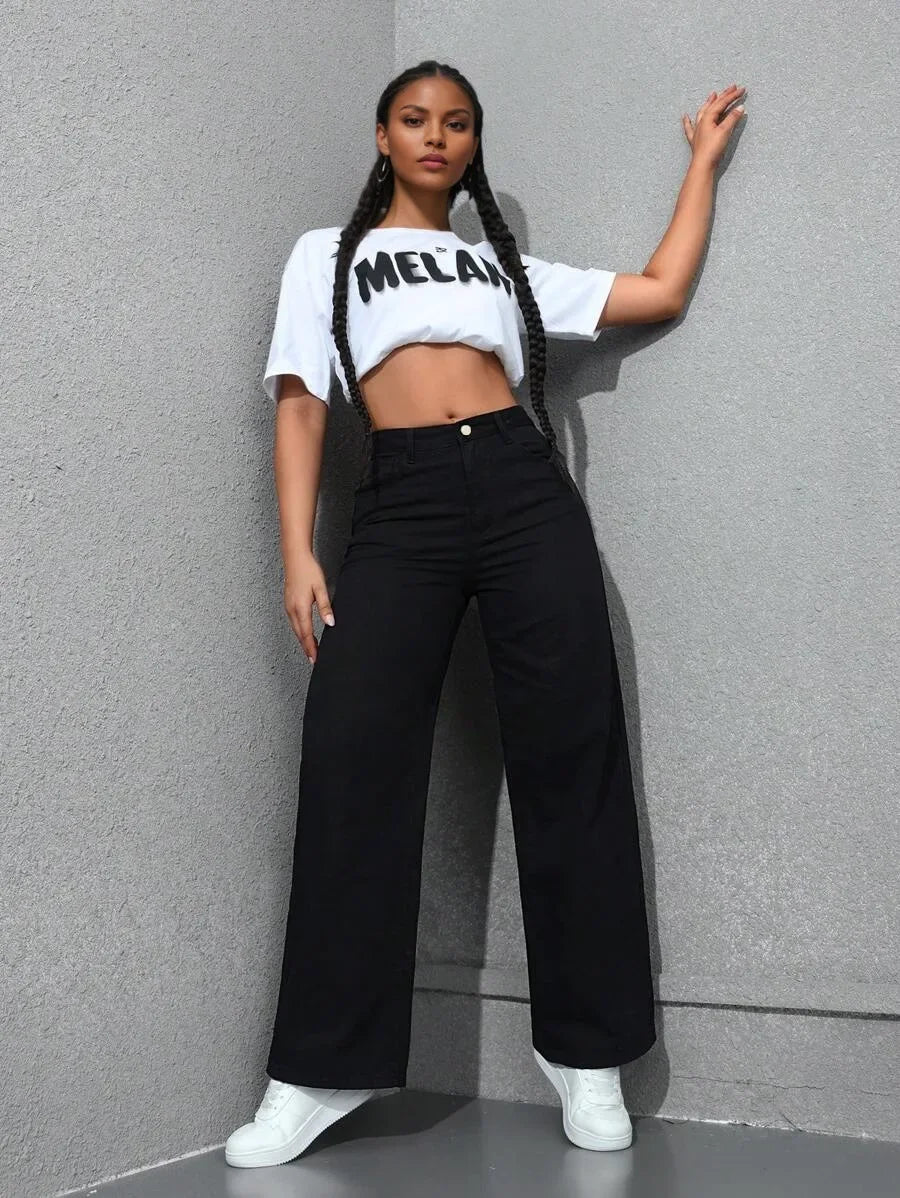 Women’s High-Waist Denim Pants – Vintage Wide-Leg Streetwear Jeans Bottom
