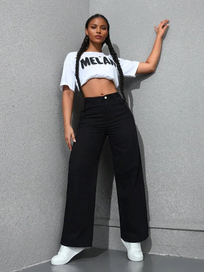 Women’s High-Waist Denim Pants – Vintage Wide-Leg Streetwear Jeans Bottom